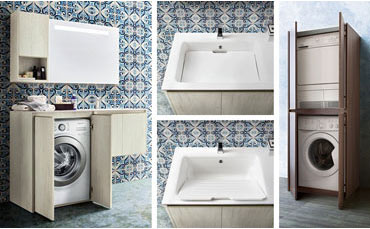 Mobili lavanderia, coprilavatrice ed asciugatrice: scopri il bagno Movida di Cerasa