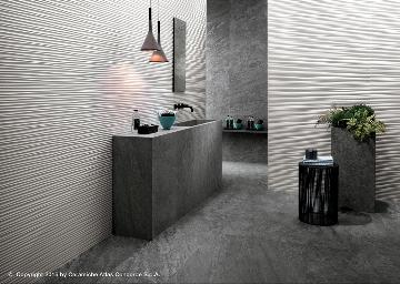 Rivestimento in pasta bianca 3D Wall Design - Flows White/Brave Grey
