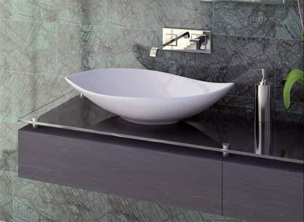 Valdama propone Piroga, il lavabo d'appoggio disponibile in molteplici finiture