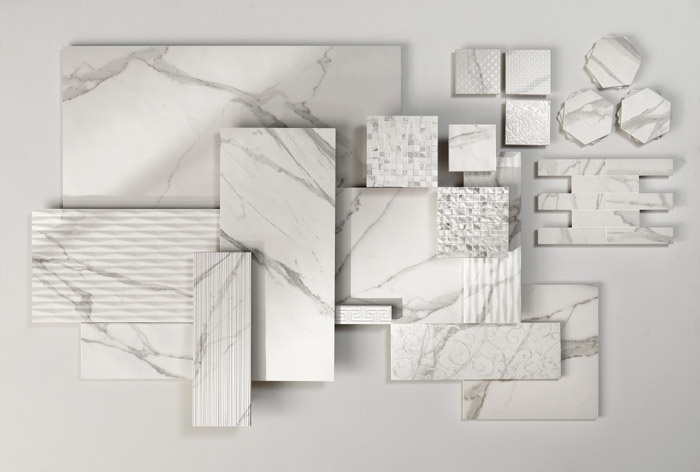 Pavimenti e rivestimenti effetto marmo Roma - Mosaico Round Statuario