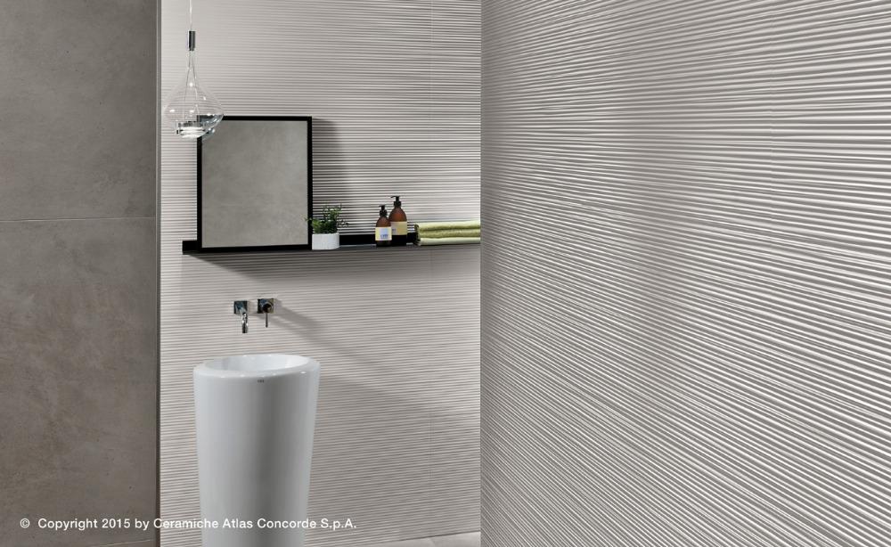 Rivestimento in pasta bianca 3D Wall Design - Line White/Dwell Gray